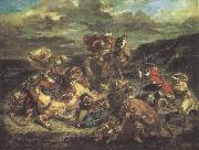 Eugene Delacroix The Lion Hunt (mk45) France oil painting artist